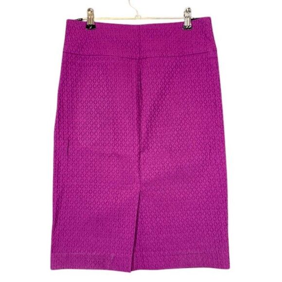 Margaret M Stretch Pencil Skirt Textured Magenta Pull On Size XS - Picture 3 of 7